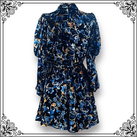 FRENCH CONNECTION Avery Burnout Velvet Keyhole Mini Dress - Size 6 / NWT - Picture 8 of 12